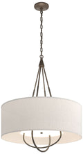 Loop Pendant - Bronze Finish - Dark Smoke Accents - Flax Shade