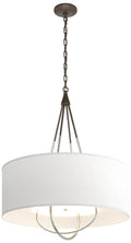 Loop Pendant - Bronze Finish - Sterling Accents - Natural Anna Shade