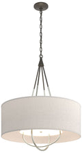 Loop Pendant - Dark Smoke Finish - Sterling Accents - Flax Shade