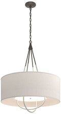 Loop Pendant - Dark Smoke Finish - Vintage Platinum Accents - Flax Shade