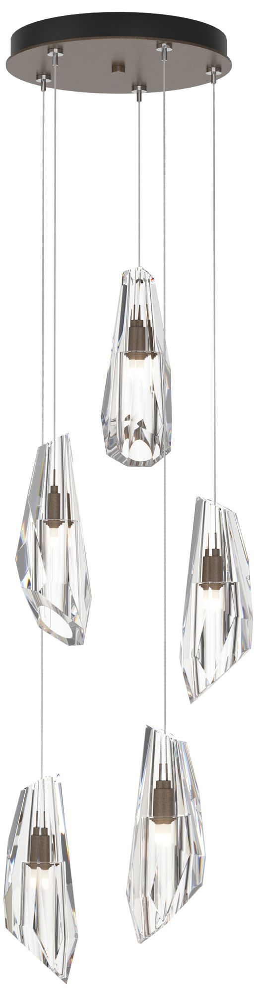 Luma 14.5" Wide 5-Light Bronze Crystal Long Pendant