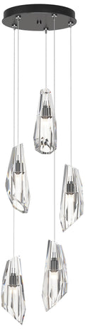 Luma 14.5" Wide 5-Light Ink Crystal Long Pendant
