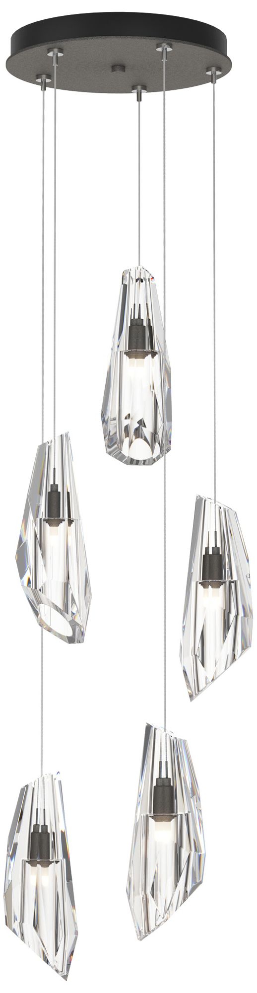 Luma 14.5" Wide 5-Light Natural Iron Crystal Long Pendant
