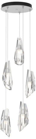 Luma 14.5" Wide 5-Light White Crystal Long Pendant