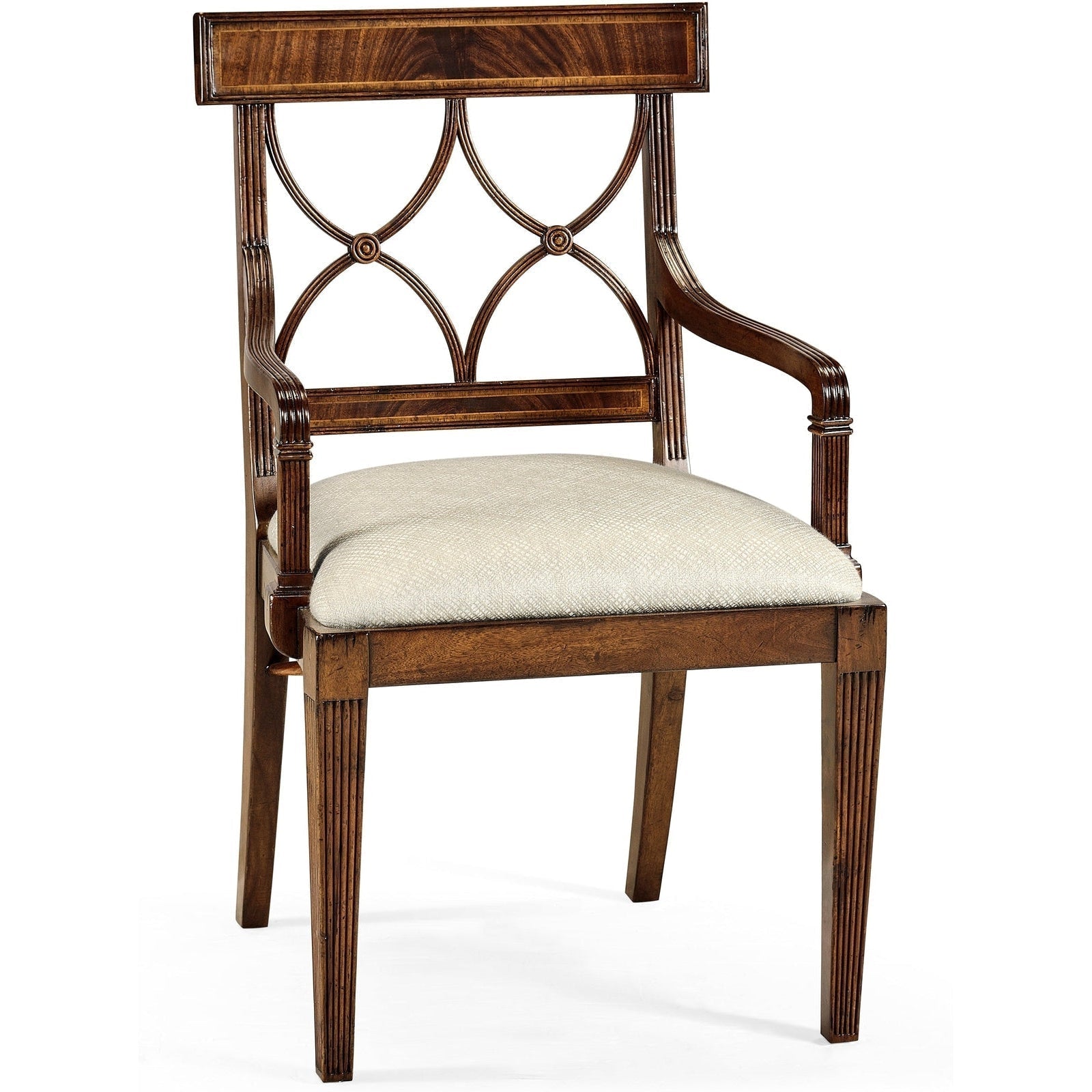 Jonathan Charles Buckingham Curved Back Arm Chair (494347-AC-MAH-F200) - Set of 2
