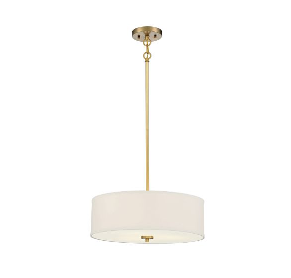 3-Light Pendant in Warm Brass