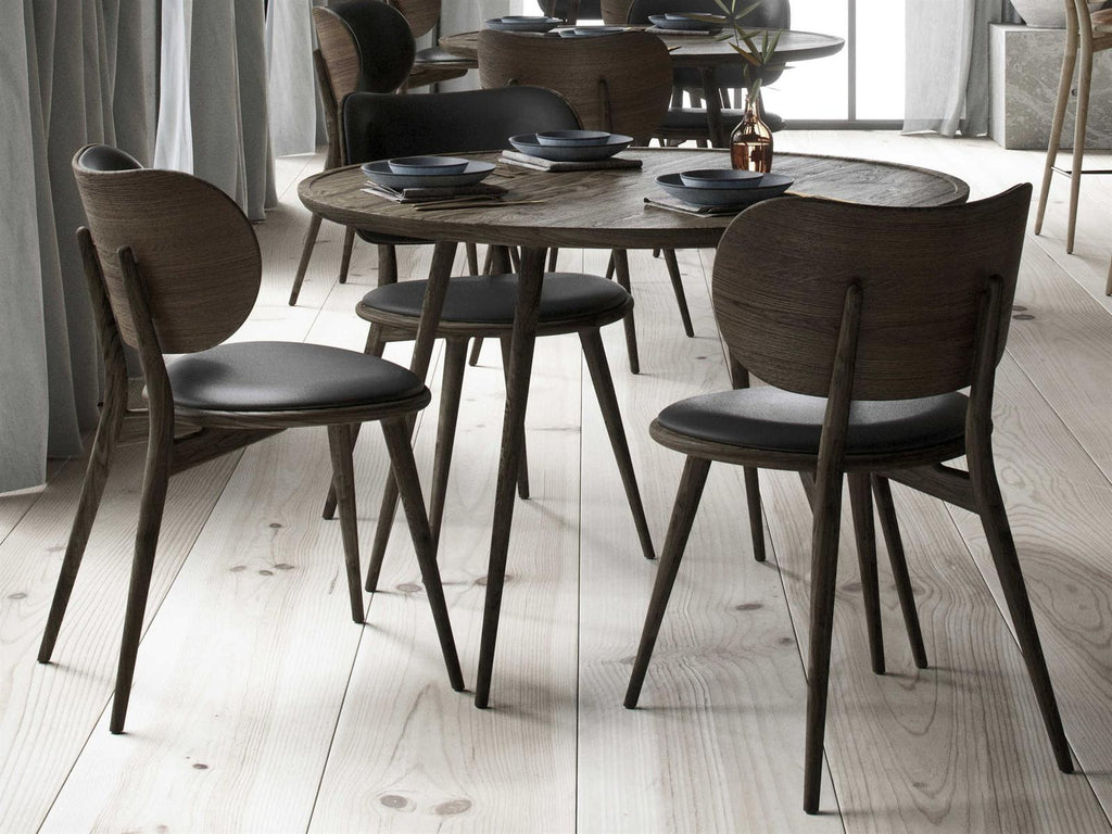 The Dining Chair Leather Brown Upholstered Side Dining Chair
