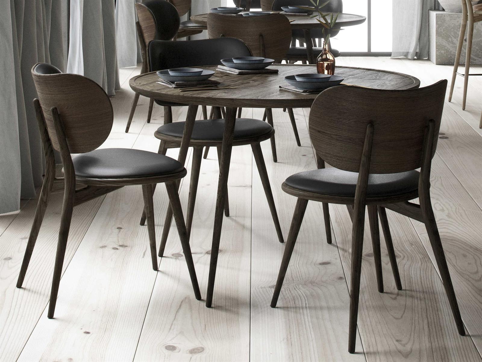 The Dining Chair Leather Brown Upholstered Side Dining Chair
