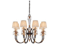 Metropolitan Bella Cristallo 8-Light French Bronze Gold Crystal Glass Candelabra Chandelier