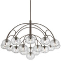 Metropolitan Lenora 19 Light 48" Wide Chandelier with Clear, Water Glass Shades