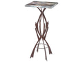 Rustic Square Glass End Table