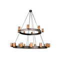 Meyda Tiffany Chappell 24 Light 165" Wide Pillar Candle Chandelier with Brown Mica Shade