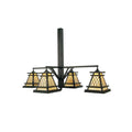 Meyda Tiffany Wilson 4 Light 65" Wide Chandelier with Yellow Acrylic Shade
