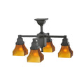 Meyda Tiffany 22" W Bungalow Frosted Amber 4 Light Chandelier