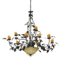 Meyda Tiffany Diamond and Jewel 9 Light 63" Wide Pillar Candle Style Chandelier