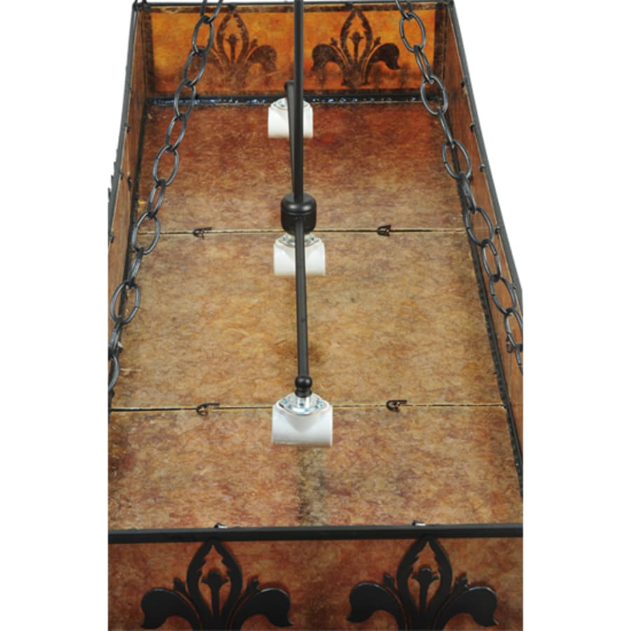 Meyda Tiffany Fleur-de-lis 6 Light 48" Wide Suspension Linear Pendant