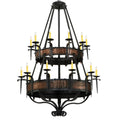 Meyda Tiffany Costello 20 Light 48" Wide Taper Candle Style Chandelier - Wrought Iron Finish