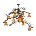Meyda Tiffany Pine Branch Valley View 12 Light 48" Wide Chandelier - Cafe-Noir Finish