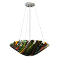 Meyda Tiffany 18" W Penna Di Pavone Fused Glass Inverted Pendant