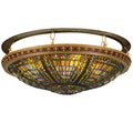Meyda Tiffany 28" W Fleur-De-Lis Flush Mount Ceiling Fixture