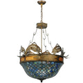 Meyda Tiffany 30" W Catch Of The Day Fishscale Inverted Pendant