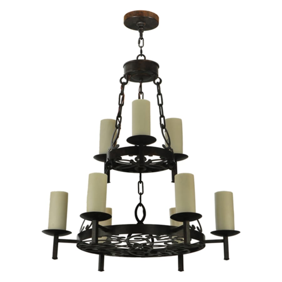 Meyda Tiffany Newcastle 9 Light 33" Wide Pillar Candle Style Chandelier