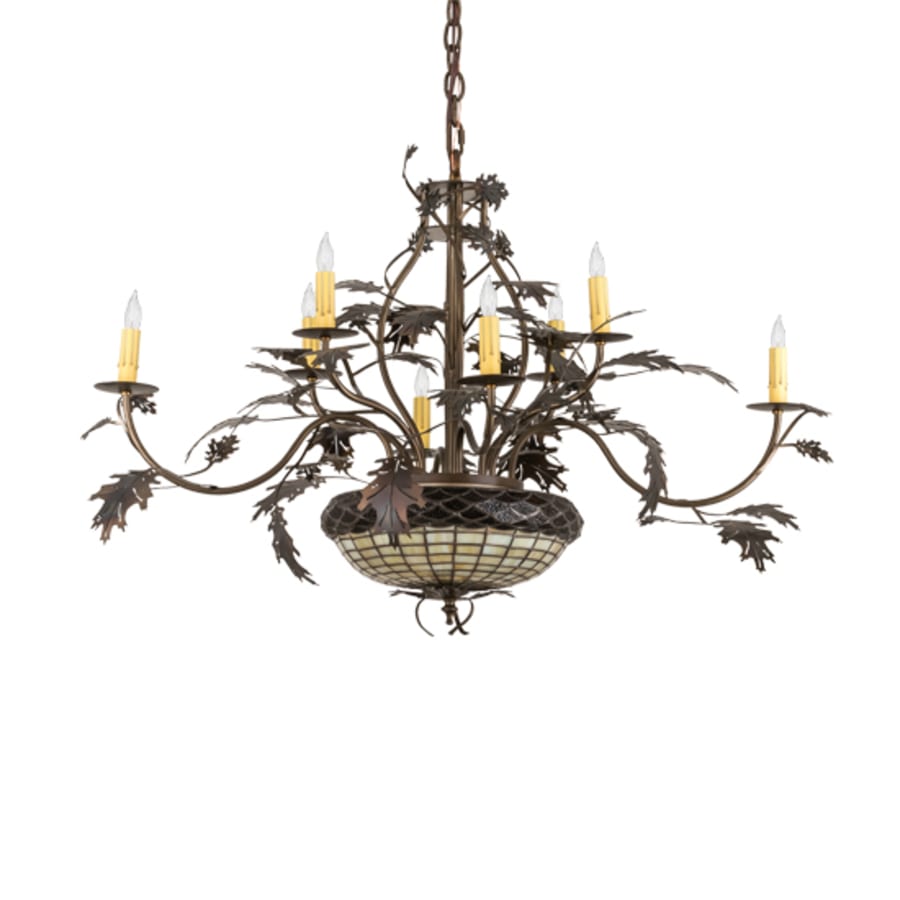 Meyda Tiffany Greenbriar Oak 11 Light 42" Wide Taper Candle Style Chandelier