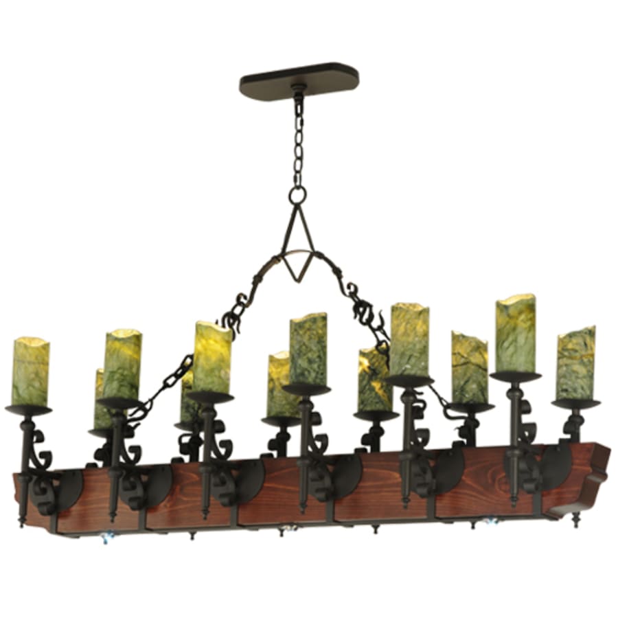 Meyda Tiffany Tudor 15 Light 60" Wide Wrought Iron Candle Style Chandelier