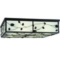 Meyda Tiffany Ivy 8 Light 51" Wide Flush Mount Square Ceiling Fixture - Textured Black Finish - GU24 Bulb Base
