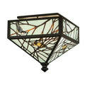 Meyda Tiffany 20.5" Square Backyard Friends Flush Mount Ceiling Fixture