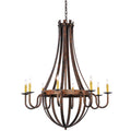 Meyda Tiffany Barrel Stave Madera 8 Light 42" Wide Taper Candle Style Chandelier - Rococo Finish