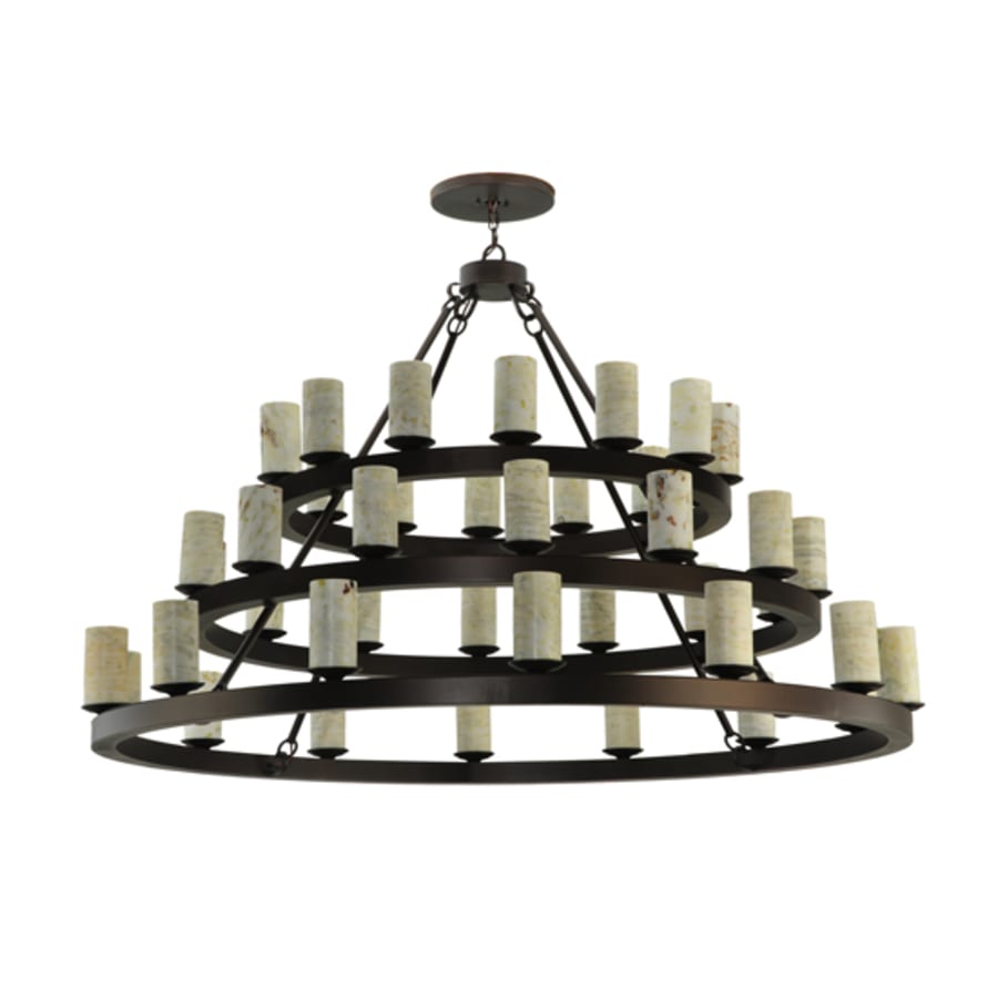 Meyda Tiffany Loxley Horizon 42 Light 70" Wide Pillar Candle Style Chandelier