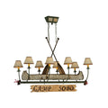 Meyda Tiffany 51.5" L Personalized Canoe 8 Light Chandelier