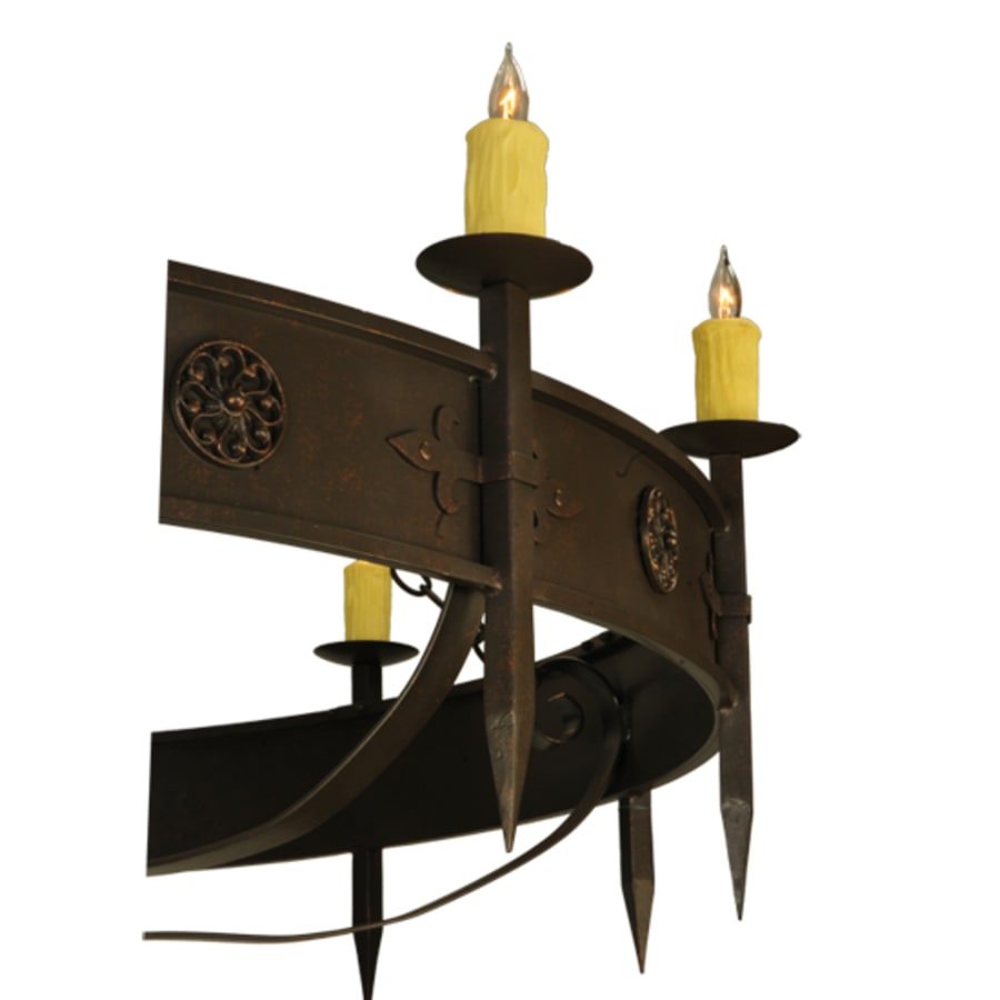 Meyda Tiffany Warwick 12 Light 72" Wide Taper Candle Style Chandelier - Gilded Tobacco Finish