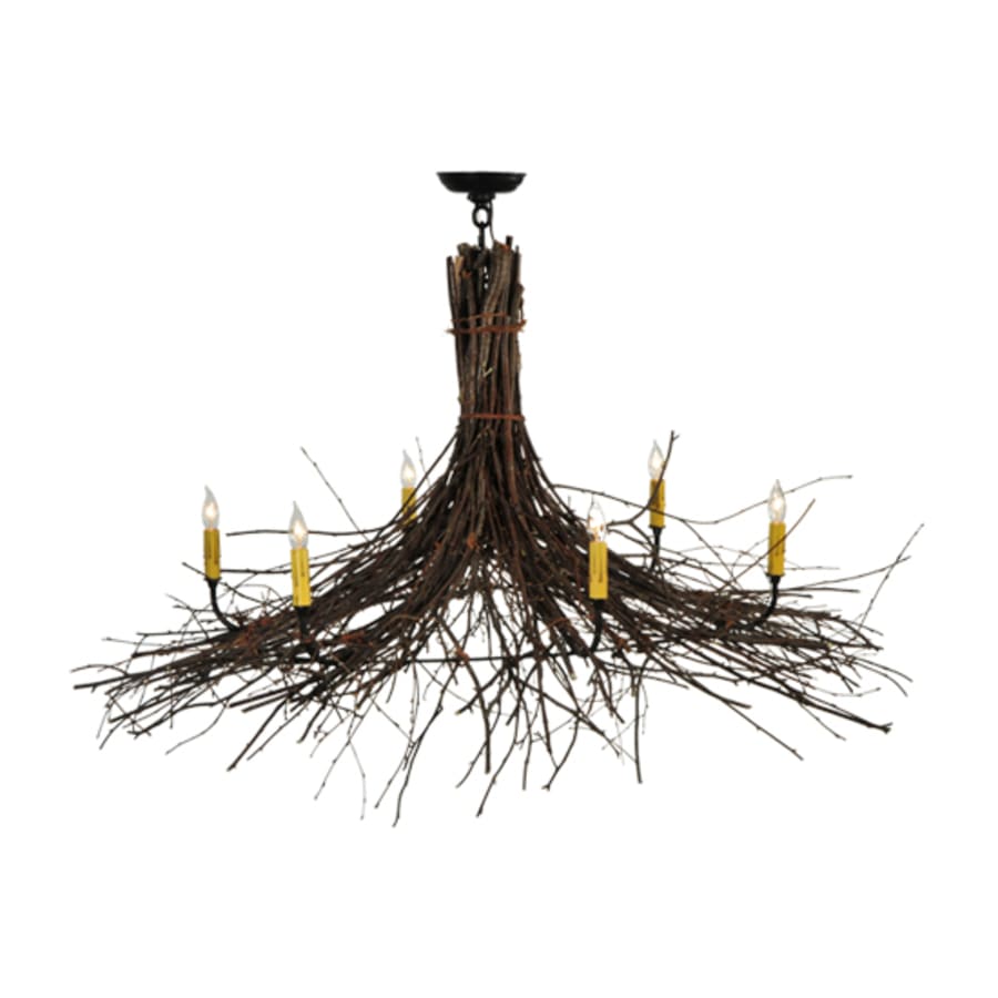 Meyda Tiffany Twigs 6 Light 48" Wide Taper Candle Style Chandelier