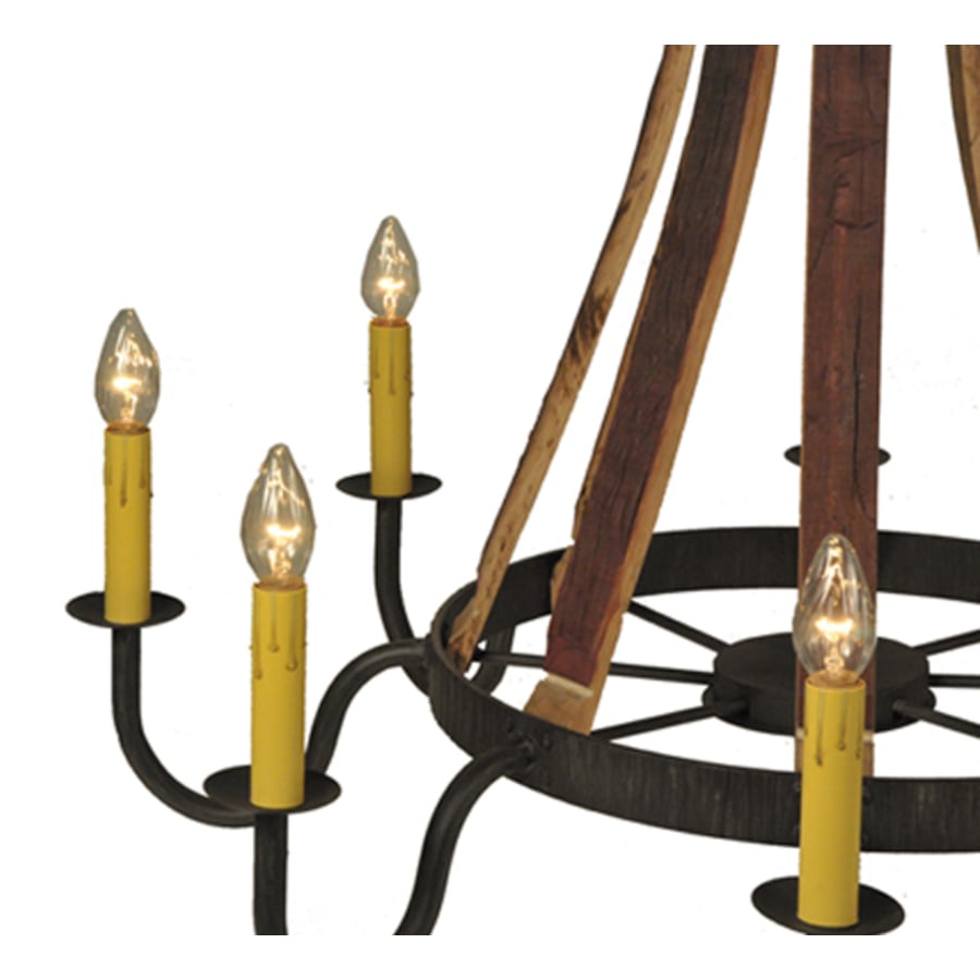 Meyda Tiffany Barrel Stave Madera 8 Light 44" Wide Taper Candle Style Chandelier