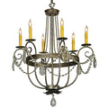 Meyda Tiffany Antonia 6 Light 29" Wide Crystal Candle Style Chandelier