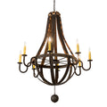 Meyda Tiffany Barrel Stave Madera 8 Light 48" Wide Taper Candle Style Chandelier - Coffee Bean Finish