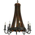 Meyda Tiffany Barrel Stave Madera 8 Light 24" Wide Taper Candle Style Chandelier
