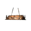 Meyda Tiffany Moose at Dusk 9 Light 54" Wide Billiard Chandelier with Silver Mica Shade