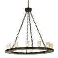 Meyda Tiffany Loxley 36 Light 72" Wide Pillar Candle Style Chandelier with Clear, Seedy Glass Shades - Timeless Bronze Finish