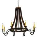 Meyda Tiffany Barrel Stave Madera 8 Light 50" Wide Taper Candle Style Chandelier