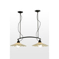 Meyda Tiffany 43" L Hoefijzer Beige 2 Light Fused Glass Island Chandelier