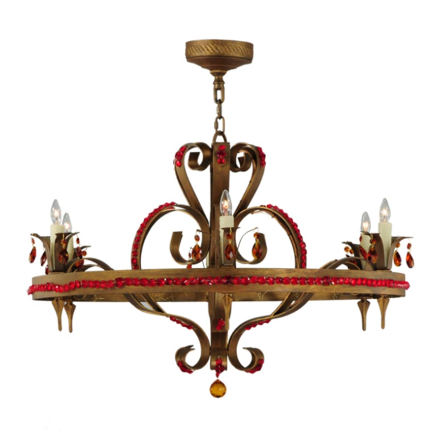Meyda Tiffany Grosetto 6 Light 39" Wide Beaded Candle Style Chandelier