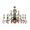 Meyda Tiffany Windsor 14 Light 38" Wide Crystal Candle Style Chandelier - Chestnut Finish