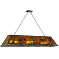 Meyda Tiffany Moose at Lake 9 Light 61" Wide Linear Pendant