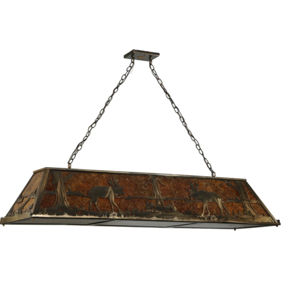 Meyda Tiffany Moose at Lake 9 Light 61" Wide Linear Pendant