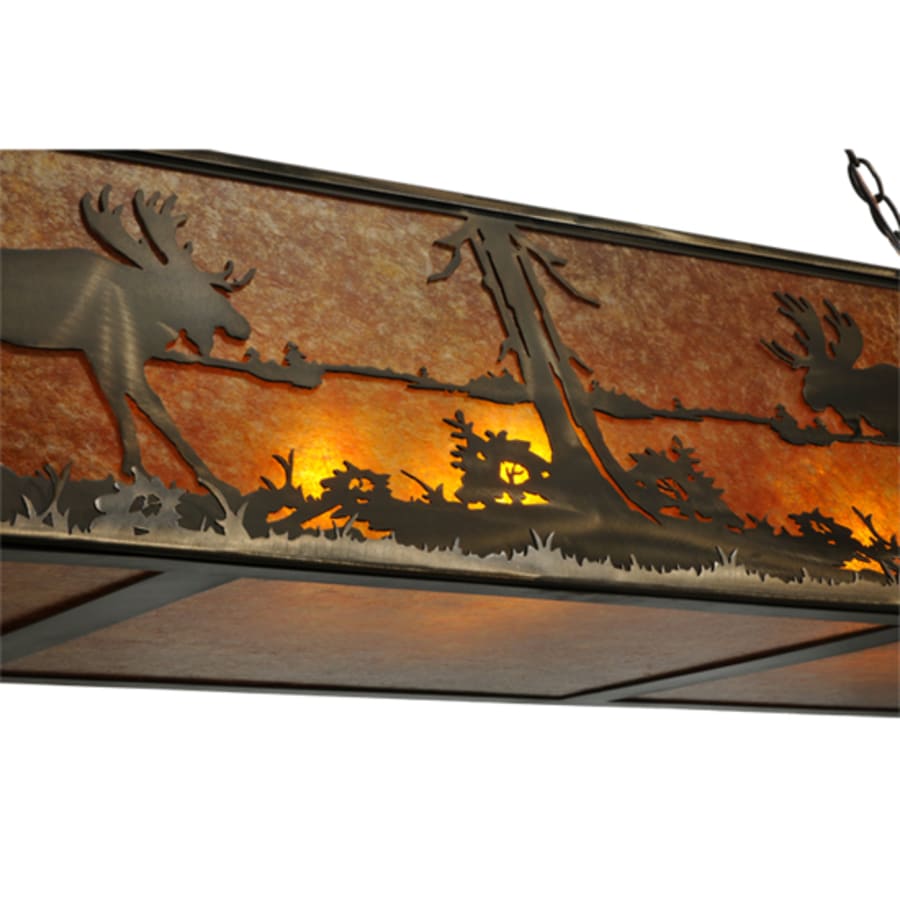 Meyda Tiffany Moose at Lake 9 Light 61" Wide Linear Pendant