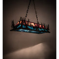 Meyda Tiffany Deer through the Trees 9 Light 50" Wide Linear Pendant