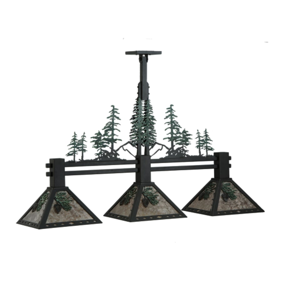 Meyda Tiffany Winter Pine 3 Light 45" Wide Linear Pendant